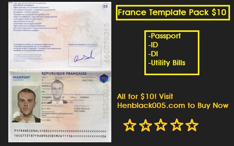 france passport template psd
