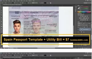 Spanish Fake ID Passport Template