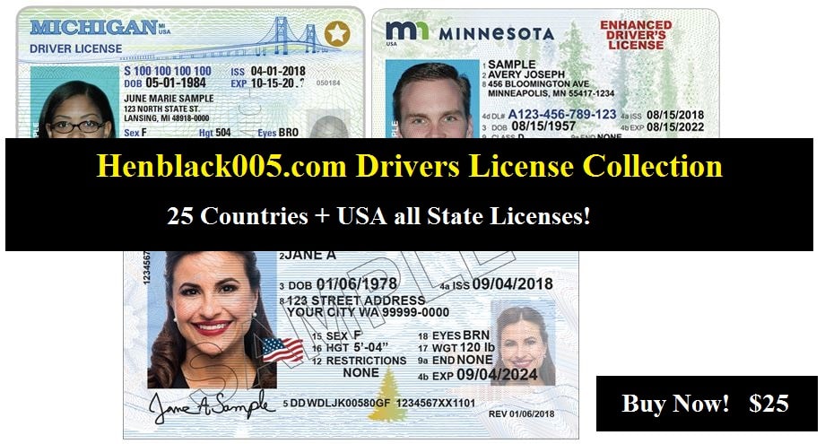 Fake Drivers license Template Psd Collection