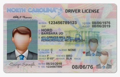 North Carolina Drivers License Template